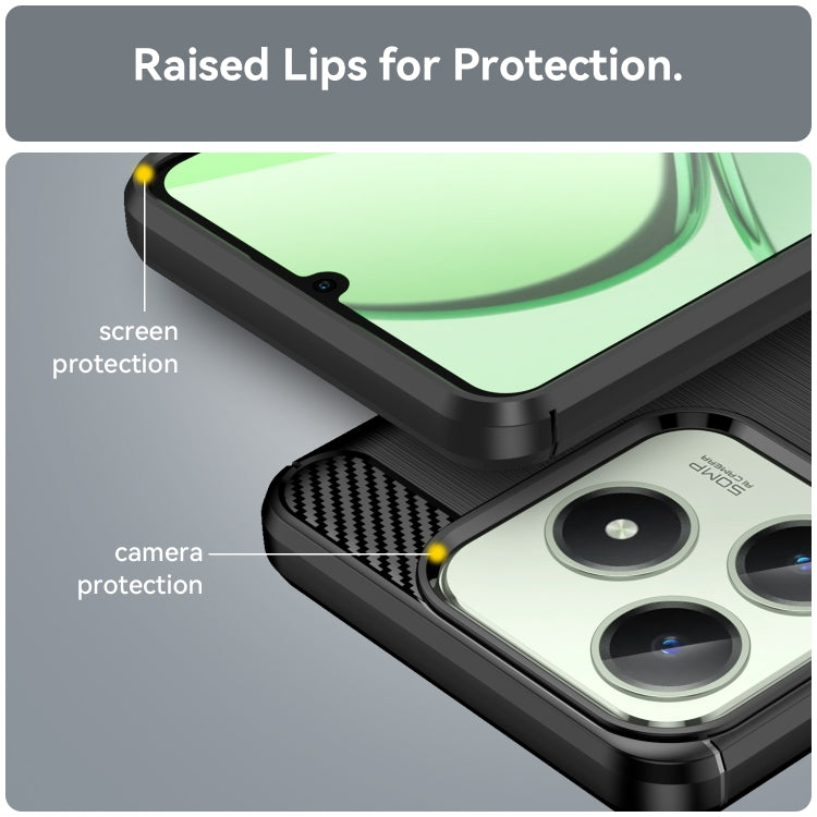 For Realme C63 Carbon Fiber Brushed Texture TPU Phone Case