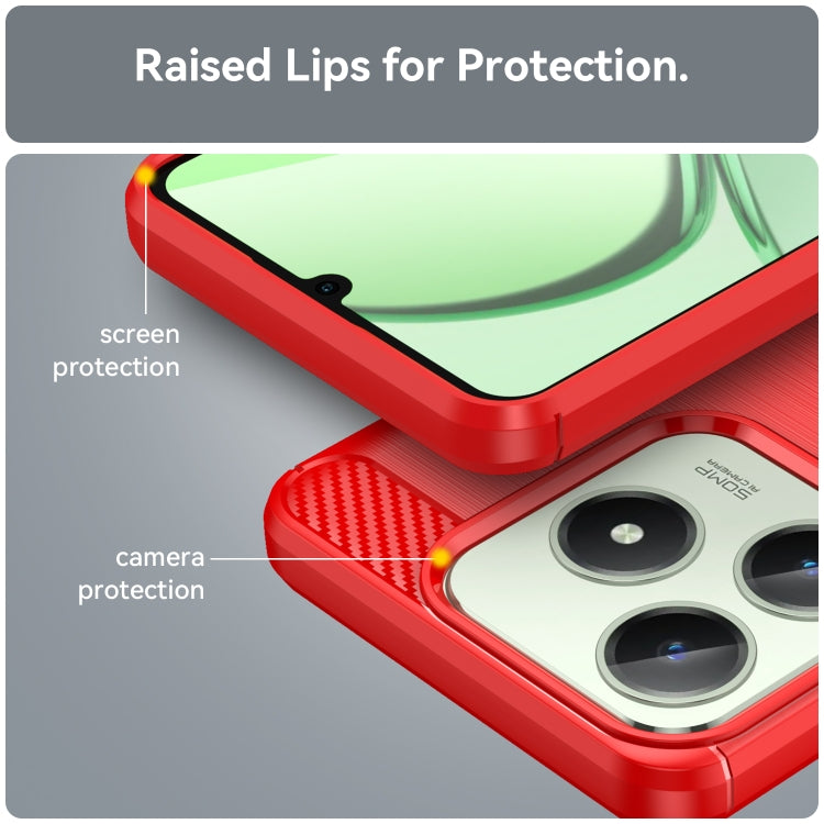 For Realme C63 Carbon Fiber Brushed Texture TPU Phone Case