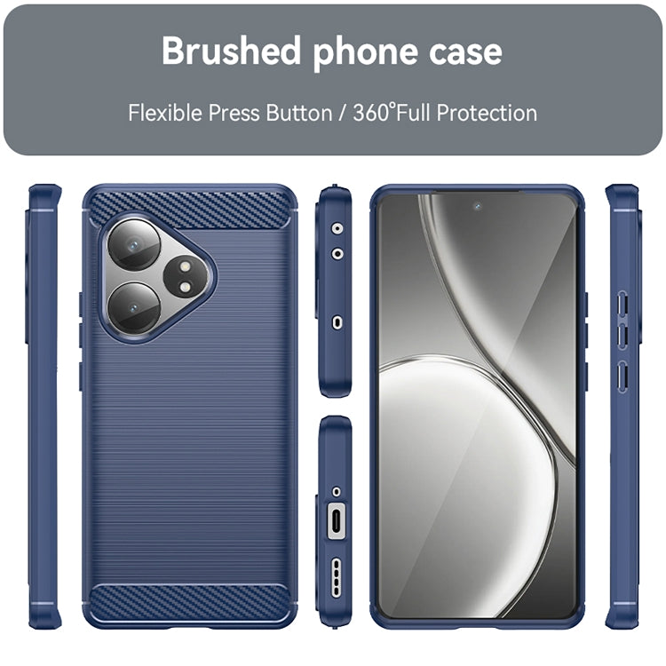 For Realme GT 6 Carbon Fiber Brushed Texture TPU Phone Case