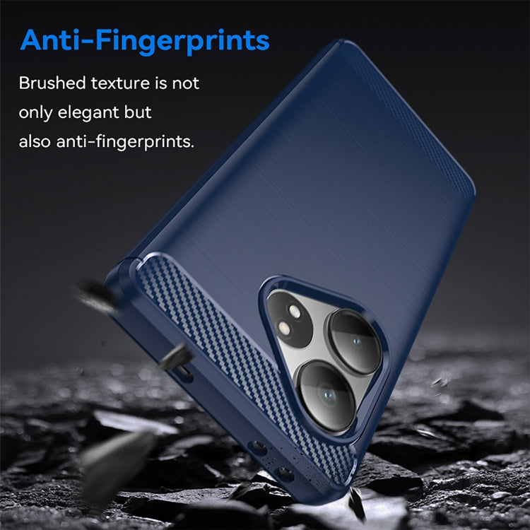 For Realme GT 6 Carbon Fiber Brushed Texture TPU Phone Case