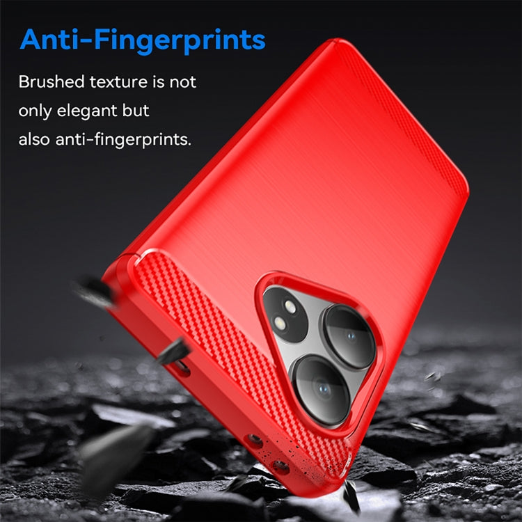 For Realme GT 6 Carbon Fiber Brushed Texture TPU Phone Case