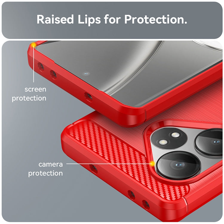 For Realme GT 6 Carbon Fiber Brushed Texture TPU Phone Case