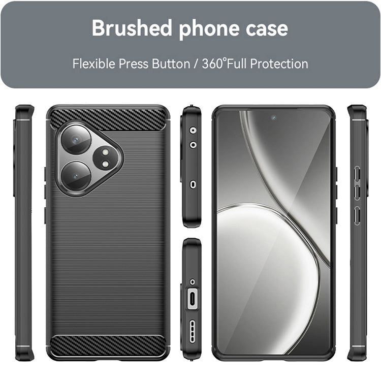 For Realme GT 6T Carbon Fiber Brushed Texture TPU Phone Case
