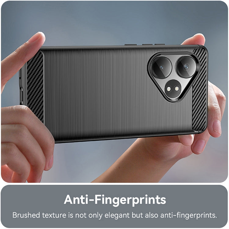For Realme GT 6T Carbon Fiber Brushed Texture TPU Phone Case