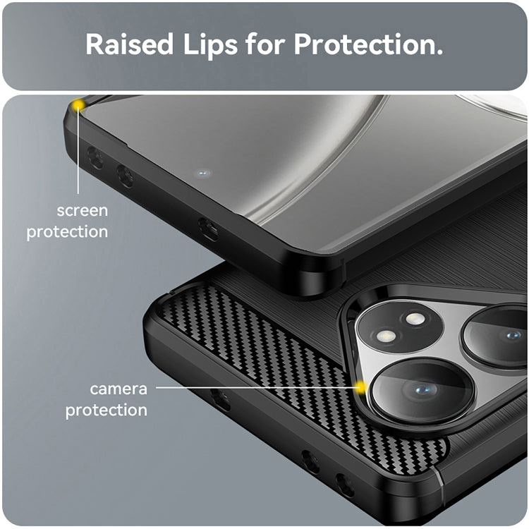 For Realme GT 6T Carbon Fiber Brushed Texture TPU Phone Case