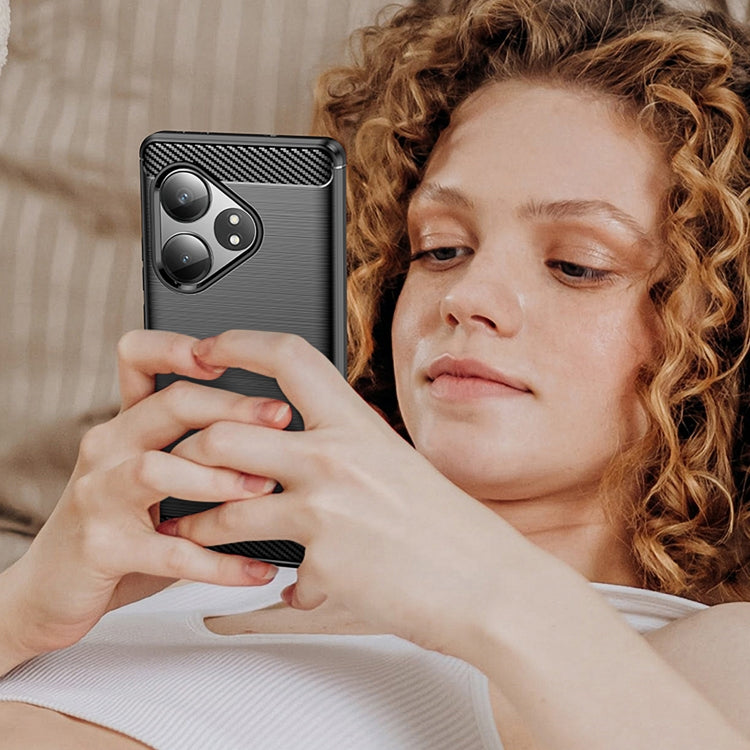 For Realme GT 6T Carbon Fiber Brushed Texture TPU Phone Case