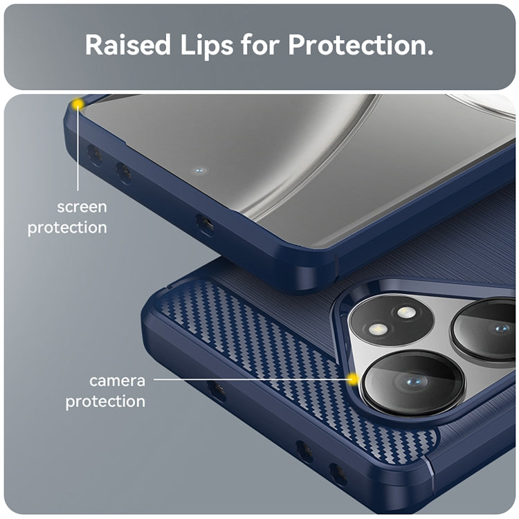 For Realme GT 6T Carbon Fiber Brushed Texture TPU Phone Case