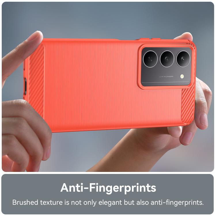 For Realme C75x Carbon Fiber Brushed Texture TPU Phone Case