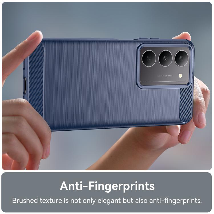 For Realme 14x 5G Carbon Fiber Brushed Texture TPU Phone Case