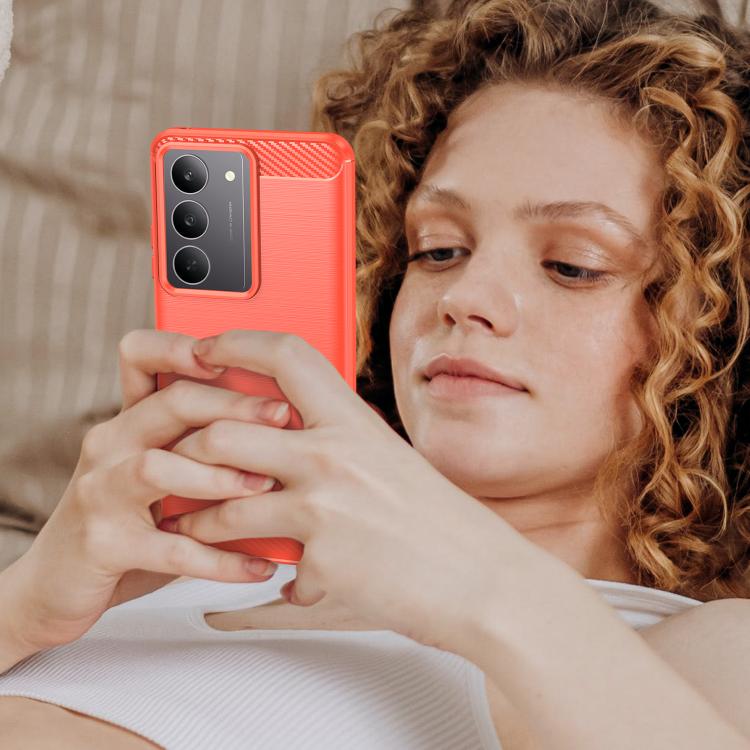 For Realme 14x 5G Carbon Fiber Brushed Texture TPU Phone Case