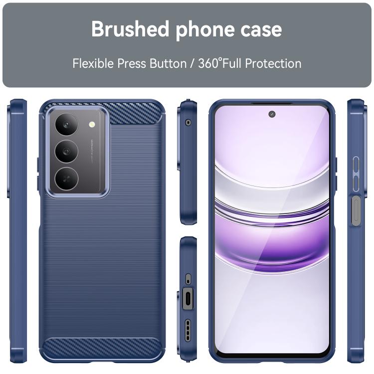 For Realme C75 Carbon Fiber Brushed Texture TPU Phone Case