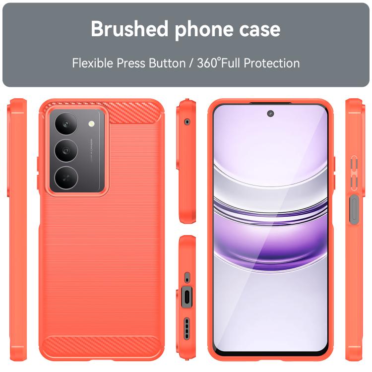 For Realme C75 Carbon Fiber Brushed Texture TPU Phone Case