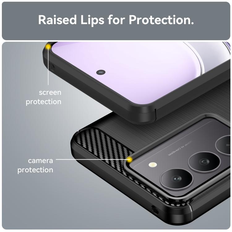 For Realme V60 Pro Carbon Fiber Brushed Texture TPU Phone Case