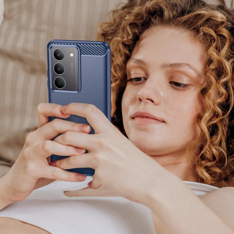 For Realme V60 Pro Carbon Fiber Brushed Texture TPU Phone Case