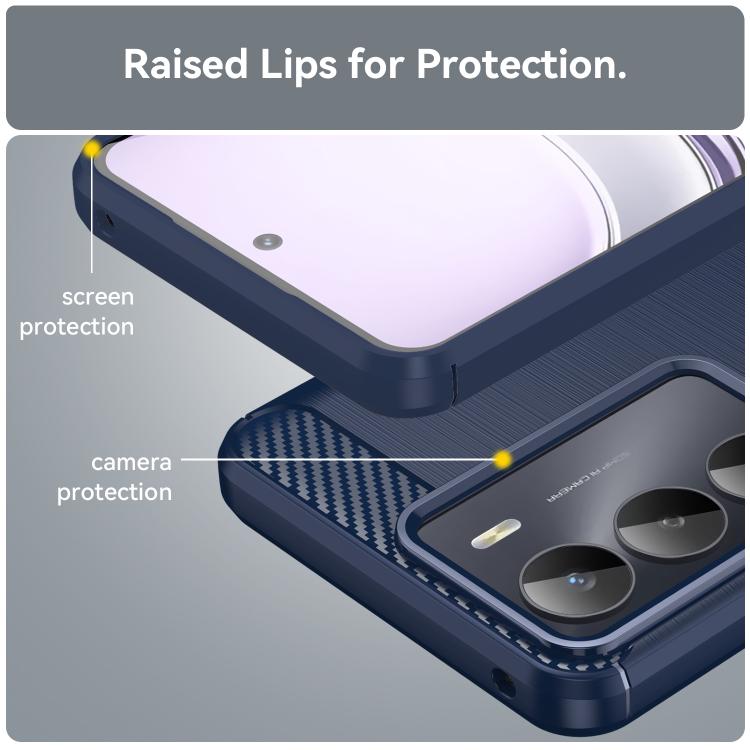 For Realme 14x India Carbon Fiber Brushed Texture TPU Phone Case