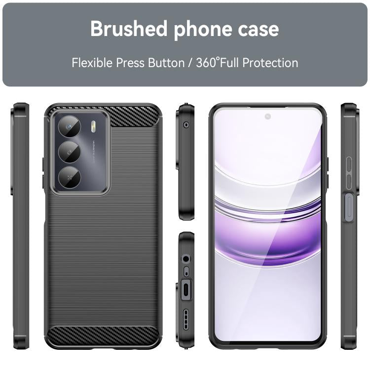 For Realme V70 Carbon Fiber Brushed Texture TPU Phone Case