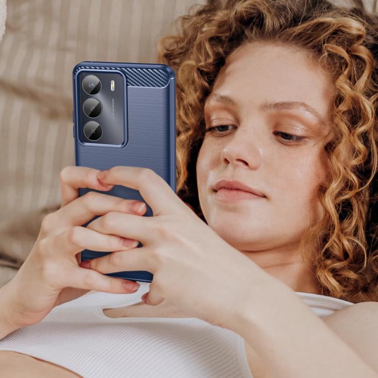 For Realme V70 Carbon Fiber Brushed Texture TPU Phone Case