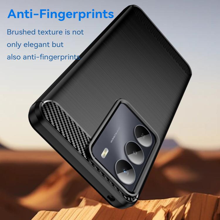 For Realme V70S Carbon Fiber Brushed Texture TPU Phone Case