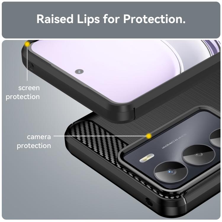 For Realme V70S Carbon Fiber Brushed Texture TPU Phone Case