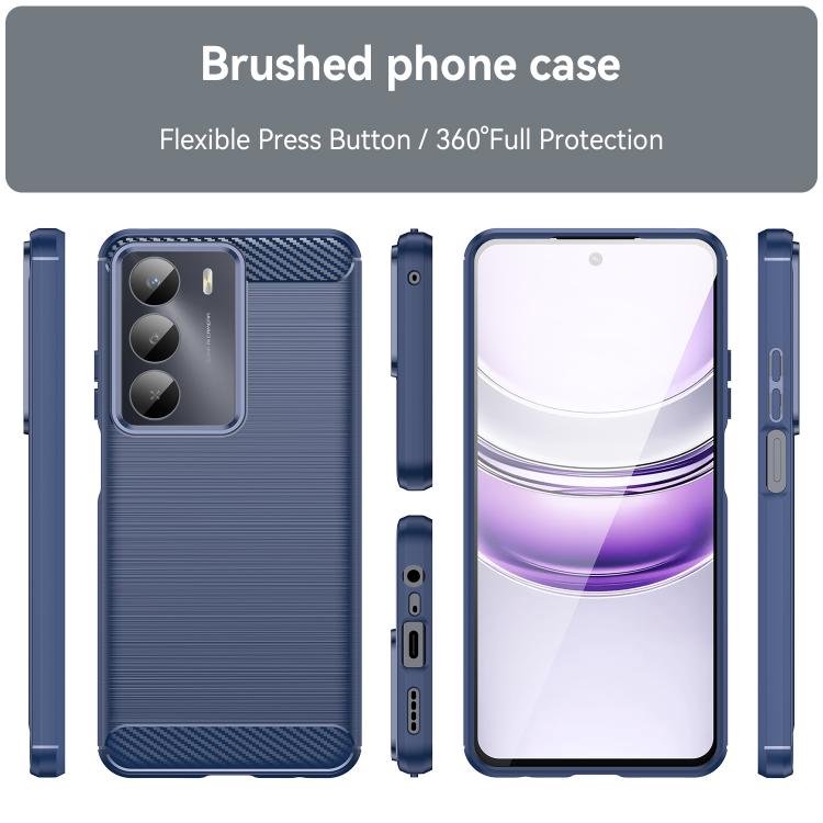For Realme V70S Carbon Fiber Brushed Texture TPU Phone Case