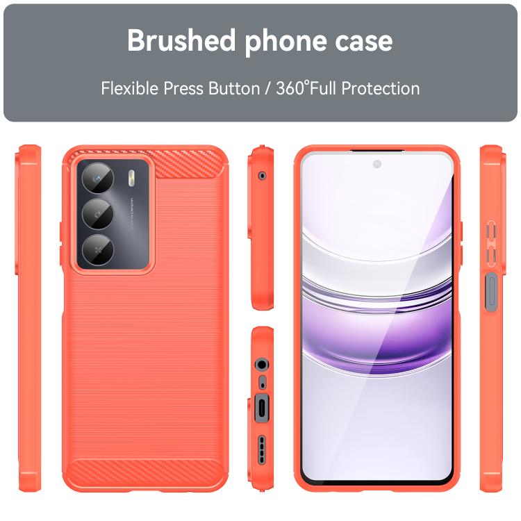 For Realme V70S Carbon Fiber Brushed Texture TPU Phone Case