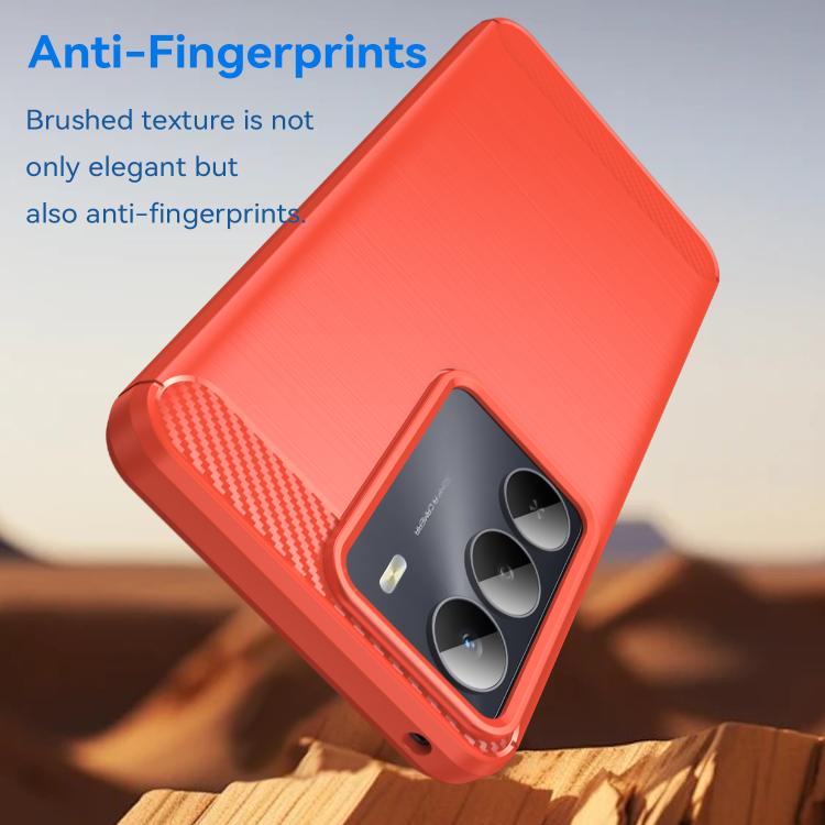 For Realme V70S Carbon Fiber Brushed Texture TPU Phone Case