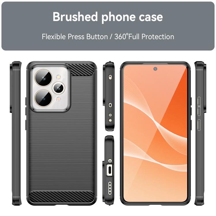 For Realme 15 Pro 5G Carbon Fiber Brushed Texture TPU Phone Case