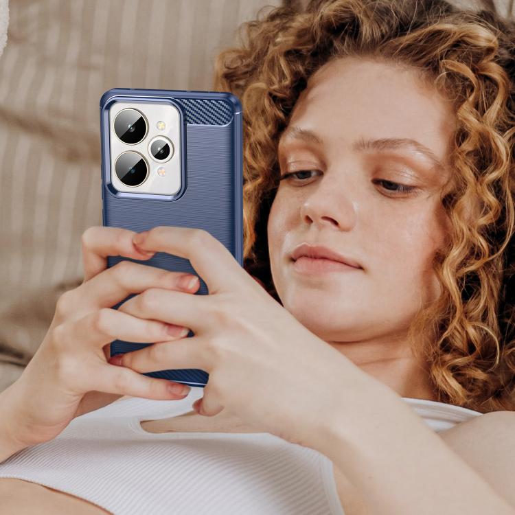 For Realme 15 Pro 5G Carbon Fiber Brushed Texture TPU Phone Case