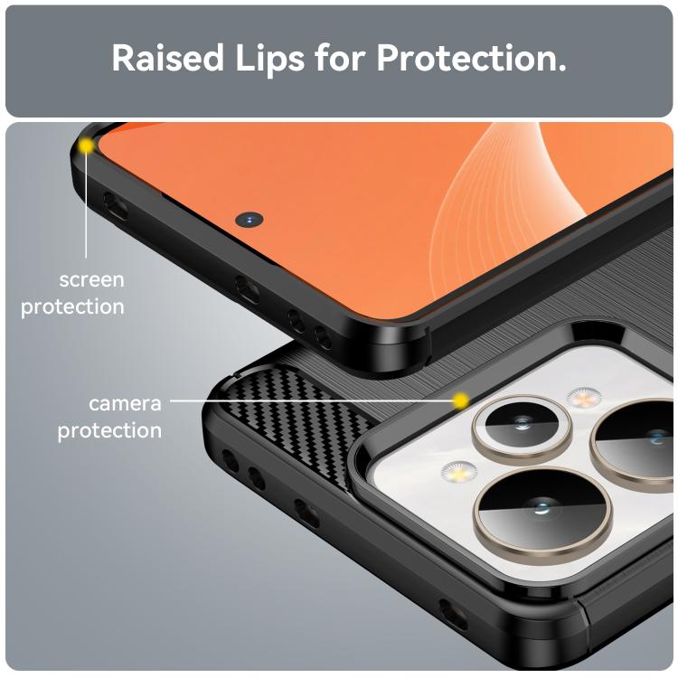 For Realme 15 5G Carbon Fiber Brushed Texture TPU Phone Case
