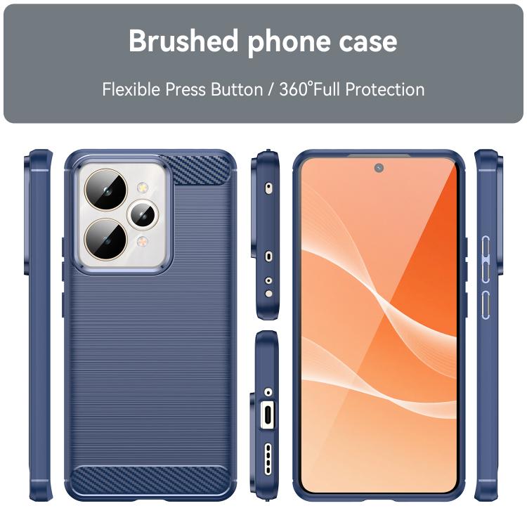 For Realme 15 5G Carbon Fiber Brushed Texture TPU Phone Case