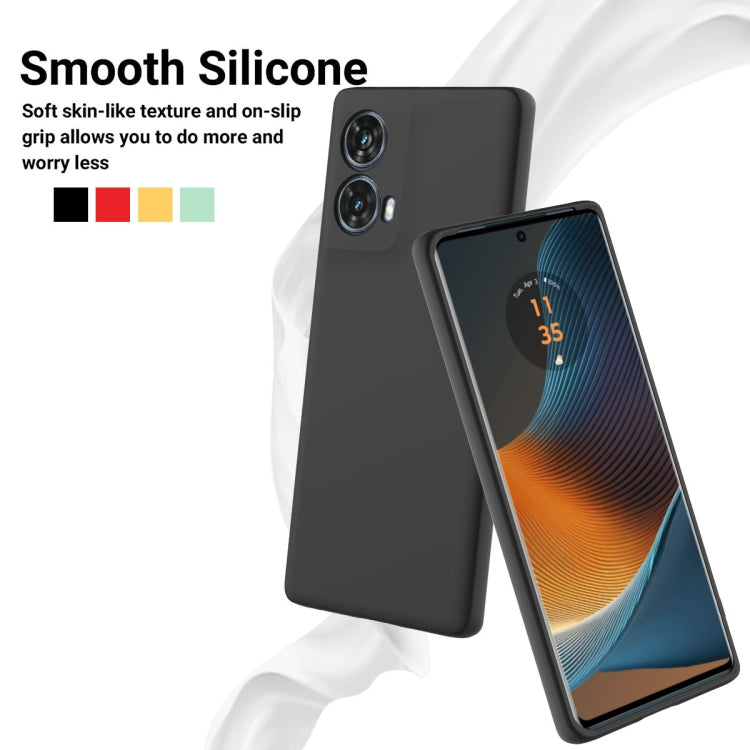 For Motorola Moto G85 Solid Color Liquid Silicone Dropproof Full Coverage Phone Case
