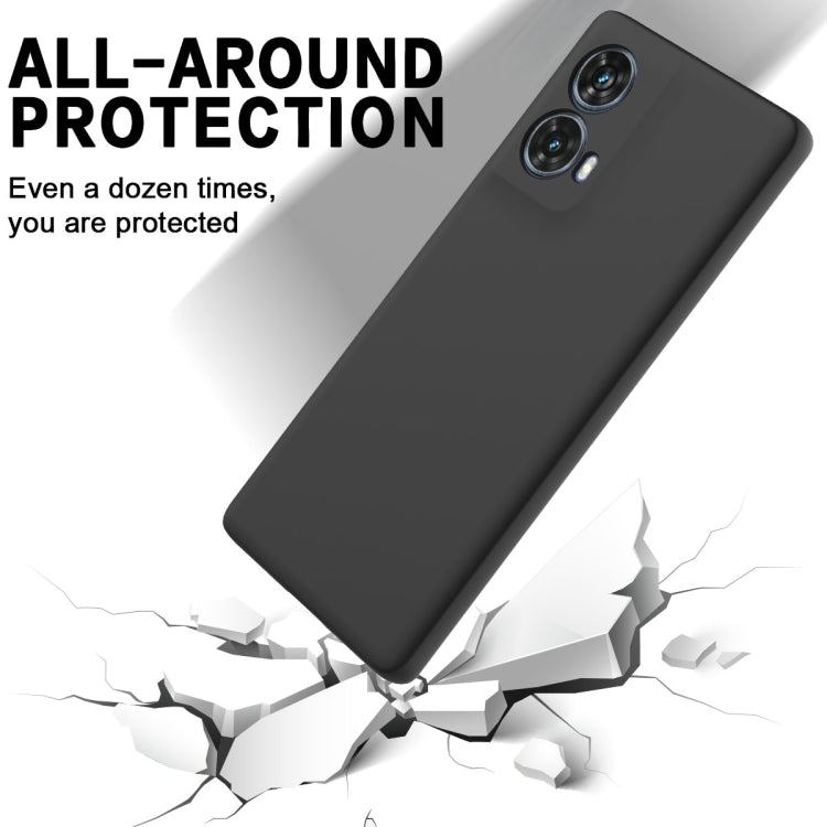 For Motorola Moto G85 Solid Color Liquid Silicone Dropproof Full Coverage Phone Case