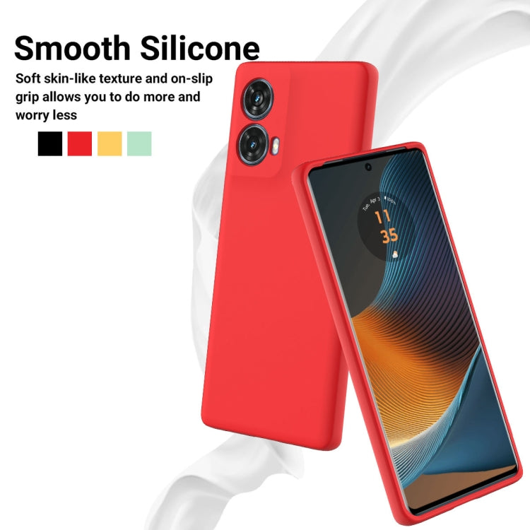 For Motorola Moto G85 Solid Color Liquid Silicone Dropproof Full Coverage Phone Case