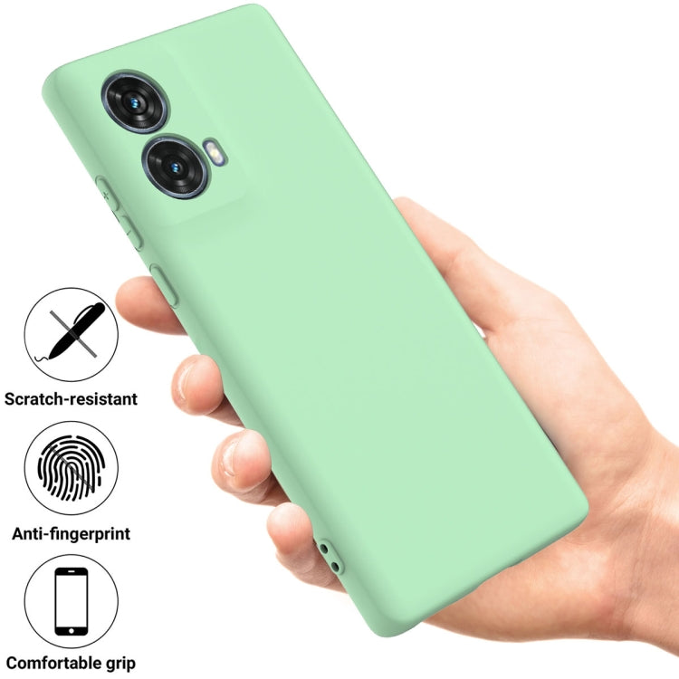 For Motorola Moto G85 Solid Color Liquid Silicone Dropproof Full Coverage Phone Case