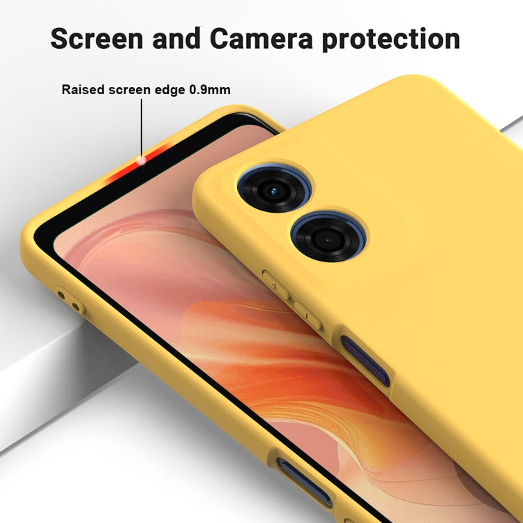 For Motorola Moto E14 Solid Color Liquid Silicone Dropproof Full Coverage Phone Case