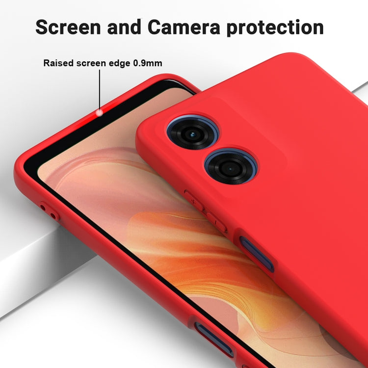 For Motorola Moto E14 Solid Color Liquid Silicone Dropproof Full Coverage Phone Case