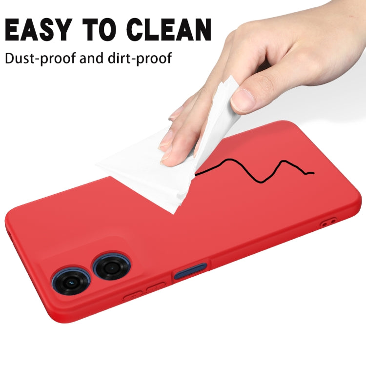 For Motorola Moto E14 Solid Color Liquid Silicone Dropproof Full Coverage Phone Case