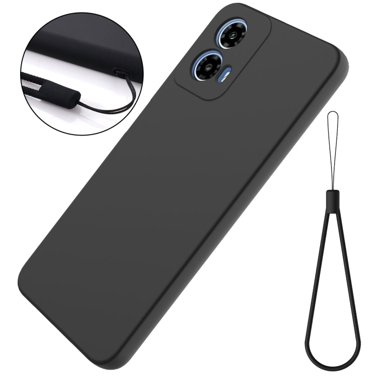 For Motorola Moto G45 Solid Color Liquid Silicone Dropproof Full Coverage Phone Case
