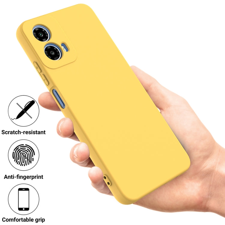 For Motorola Moto G45 Solid Color Liquid Silicone Dropproof Full Coverage Phone Case