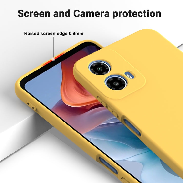 For Motorola Moto G45 Solid Color Liquid Silicone Dropproof Full Coverage Phone Case