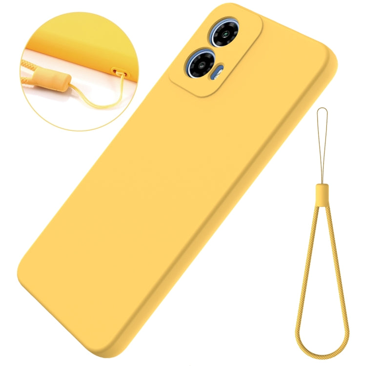 For Motorola Moto G45 Solid Color Liquid Silicone Dropproof Full Coverage Phone Case