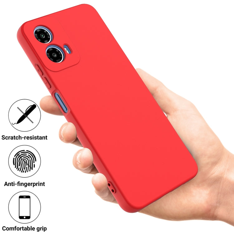 For Motorola Moto G45 Solid Color Liquid Silicone Dropproof Full Coverage Phone Case
