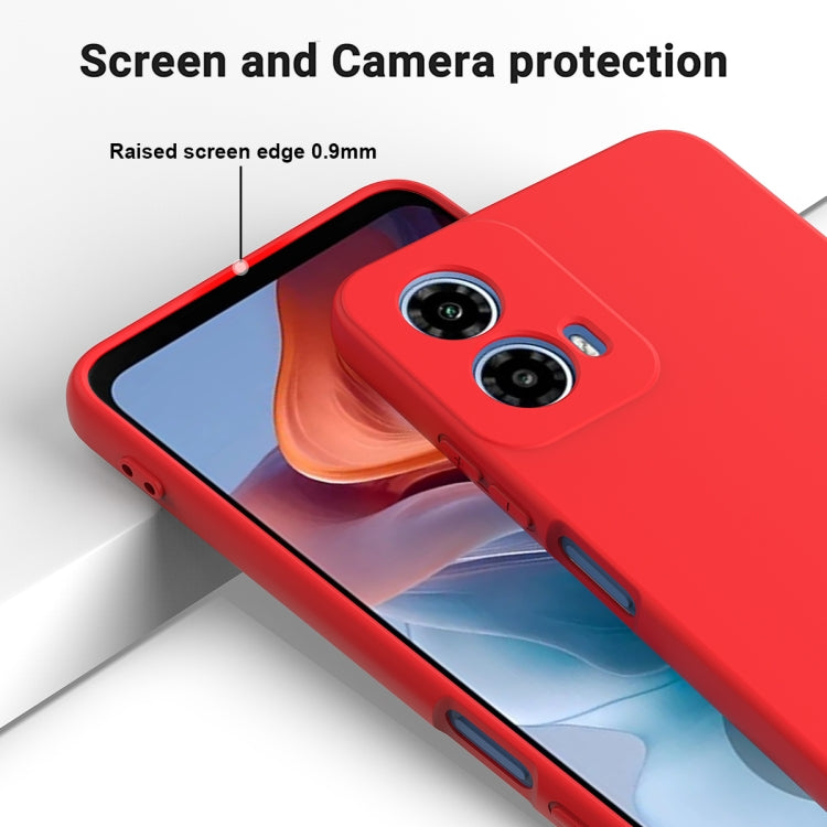 For Motorola Moto G45 Solid Color Liquid Silicone Dropproof Full Coverage Phone Case