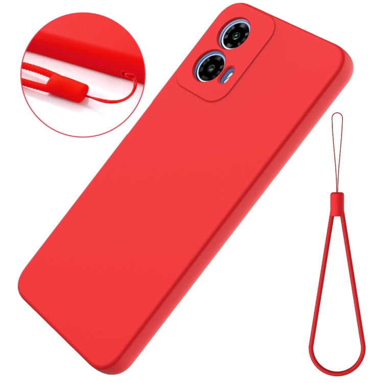 For Motorola Moto G45 Solid Color Liquid Silicone Dropproof Full Coverage Phone Case