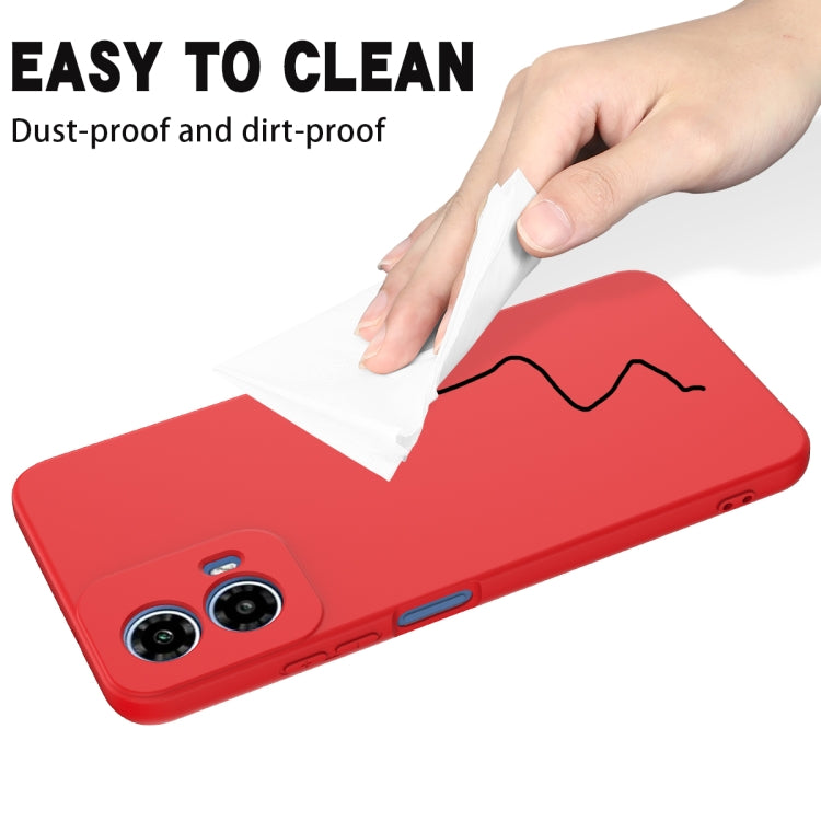 For Motorola Moto G45 Solid Color Liquid Silicone Dropproof Full Coverage Phone Case