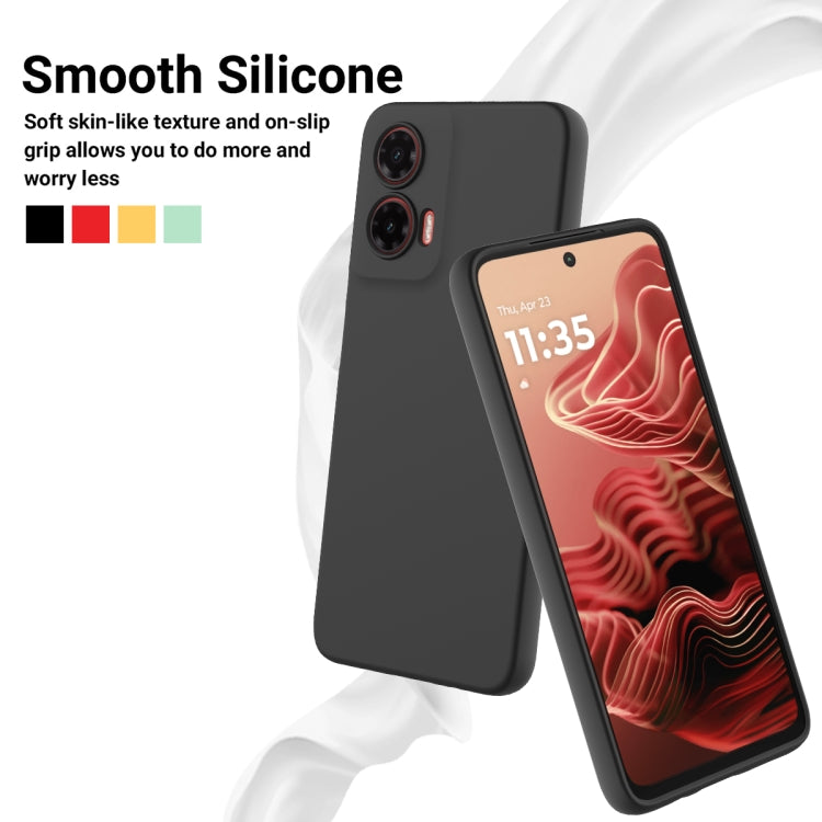 For Motorola Moto G35 Solid Color Liquid Silicone Dropproof Full Coverage Phone Case