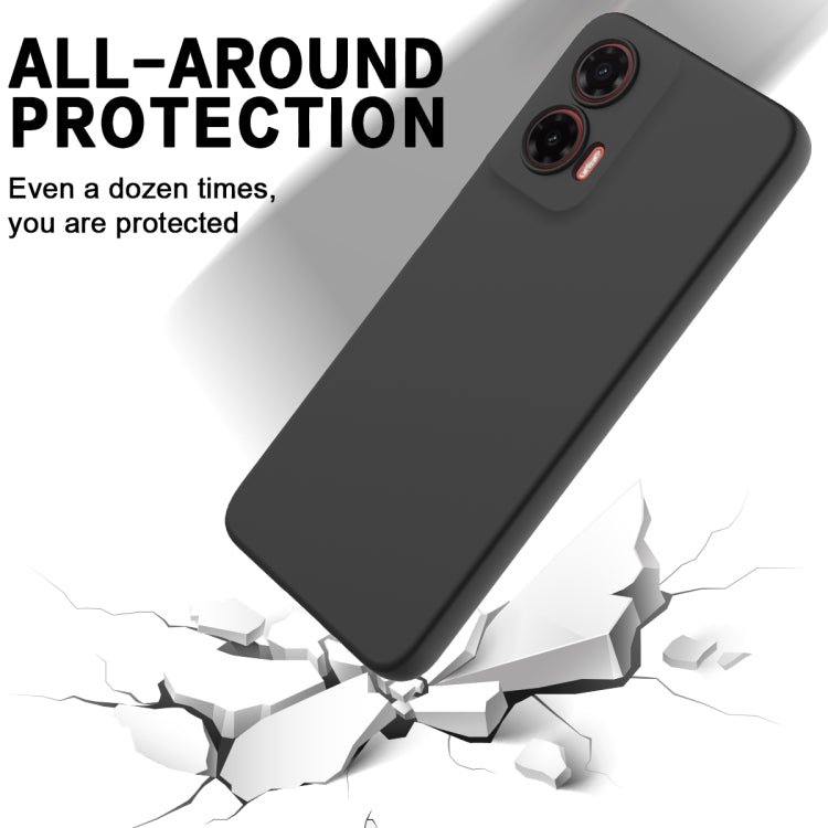For Motorola Moto G35 Solid Color Liquid Silicone Dropproof Full Coverage Phone Case