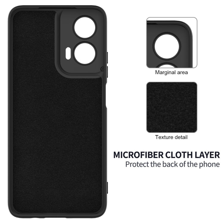 For Motorola Moto G35 Solid Color Liquid Silicone Dropproof Full Coverage Phone Case