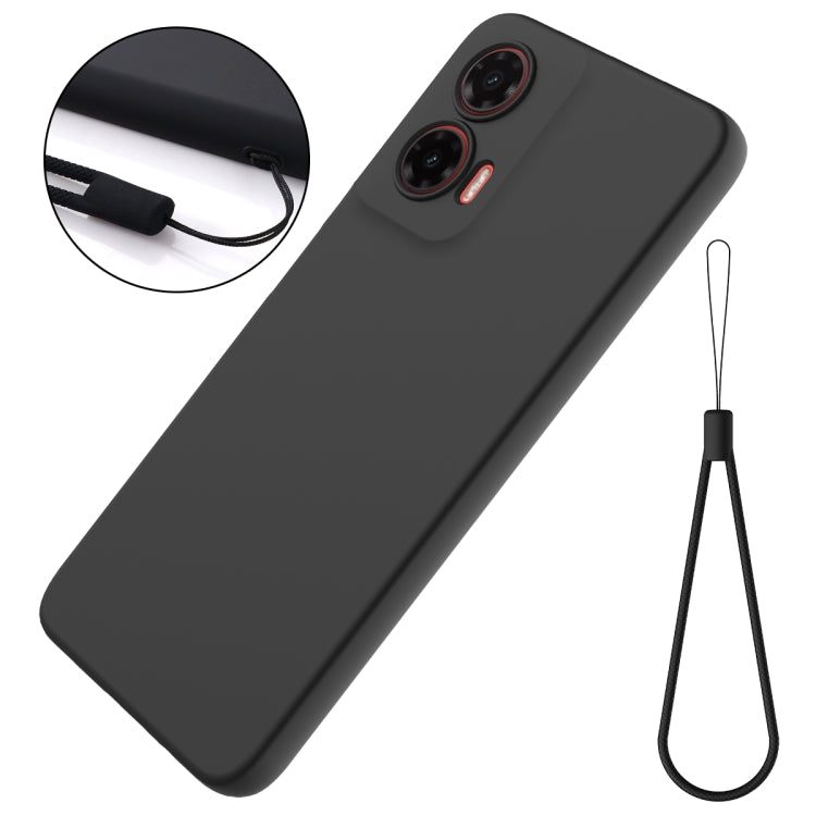 For Motorola Moto G35 Solid Color Liquid Silicone Dropproof Full Coverage Phone Case
