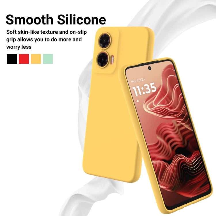 For Motorola Moto G35 Solid Color Liquid Silicone Dropproof Full Coverage Phone Case